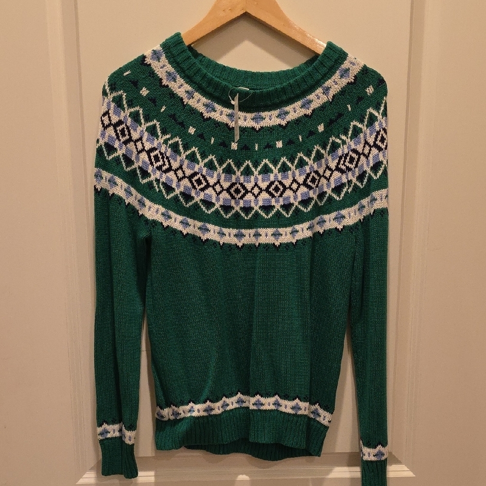 Green Patterned Women's Sweater